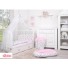 Double-sided bedding set 5-pcs with mosquito-net - clouds gray/pink