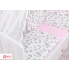 Double-sided bedding set 5-pcs with mosquito-net - clouds gray/pink