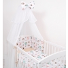 Double-sided bedding set 5-pcs with mosquito-net - foxes beige/beige