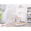Double-sided bedding set 5-pcs with mosquito-net - foxes beige/beige