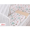 Double-sided bedding set 5-pcs with mosquito-net - foxes beige/beige
