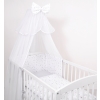 Double-sided bedding set 5-pcs with mosquito-net - mini gray stars/gray