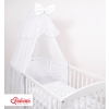 Double-sided bedding set 5-pcs with mosquito-net - mini gray stars/gray