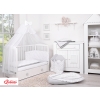 Double-sided bedding set 5-pcs with mosquito-net - mini gray stars/gray