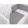 Double-sided bedding set 5-pcs with mosquito-net - mini stars white/white