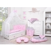 Double-sided bedding set 5-pcs with mosquito-net - pink rabbits/gray