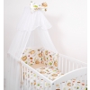 Double-sided bedding set 5-pcs with mosquito-net - sloths beige/beige