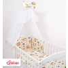 Double-sided bedding set 5-pcs with mosquito-net - sloths beige/beige