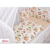 Double-sided bedding set 5-pcs with mosquito-net - sloths beige/beige