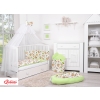 Double-sided bedding set 5-pcs with mosquito-net - sloths beige/green