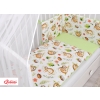 Double-sided bedding set 5-pcs with mosquito-net - sloths beige/green