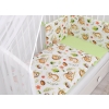 Double-sided bedding set 5-pcs with mosquito-net - sloths beige/green
