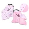 Double-sided Car Seat Baby Wrap Car seat blanket - gray-pink stars
