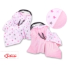 Double-sided Car Seat Baby Wrap Car seat blanket - gray-pink stars