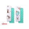 Double sided car seat belts pads Baby Shoulders  foxes beige/mint