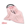 Double-sided car seat blanket - ballerinas pink/powder pink