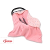Double-sided car seat blanket - ballerinas pink/powder pink