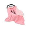 Double-sided car seat blanket - ballerinas pink/powder pink