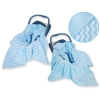 Double-sided car seat blanket- Chevron blue