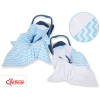 Double-sided car seat blanket- Chevron blue-white