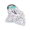 Double-sided car seat blanket - foxes beige/mint