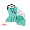 Double-sided car seat blanket - foxes beige/mint
