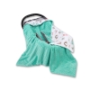 Double-sided car seat blanket - foxes beige/mint