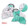 Double-sided car seat blanket - foxes beige/mint