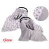 Double-sided car seat blanket - hedgehogs Gray