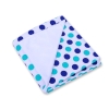 Double-sided car seat blanket- Mint-navy blue dots