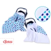 Double-sided car seat blanket- Mint-navy blue dots
