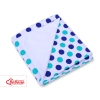 Double-sided car seat blanket- Mint-navy blue dots