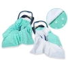 Double-sided car seat blanket- Mint stars