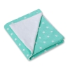 Double-sided car seat blanket- Mint stars