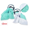 Double-sided car seat blanket- Mint stars