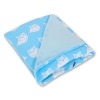 Double-sided car seat blanket- Owls blue