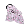 Double-sided car seat blanket - peony flower pink
