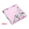 Double-sided car seat blanket - peony flower pink
