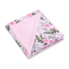 Double-sided car seat blanket - peony flower pink