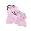 Double-sided car seat blanket - peony flower pink