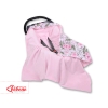 Double-sided car seat blanket - peony flower pink