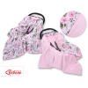 Double-sided car seat blanket - peony flower pink