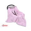 Double-sided car seat blanket - pink rabbits