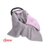Double-sided car seat blanket - pink rabbits
