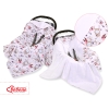 Double-sided car seat blanket - swallows pink