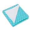 Double-sided car seat blanket- White dots on turquoise