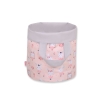 Double-sided toy basket L - ballerinas pink/gray