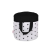 Double-sided toy basket L - Black stars/black
