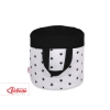 Double-sided toy basket L - Black stars/black