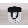 Double-sided toy basket L - Black stars/black